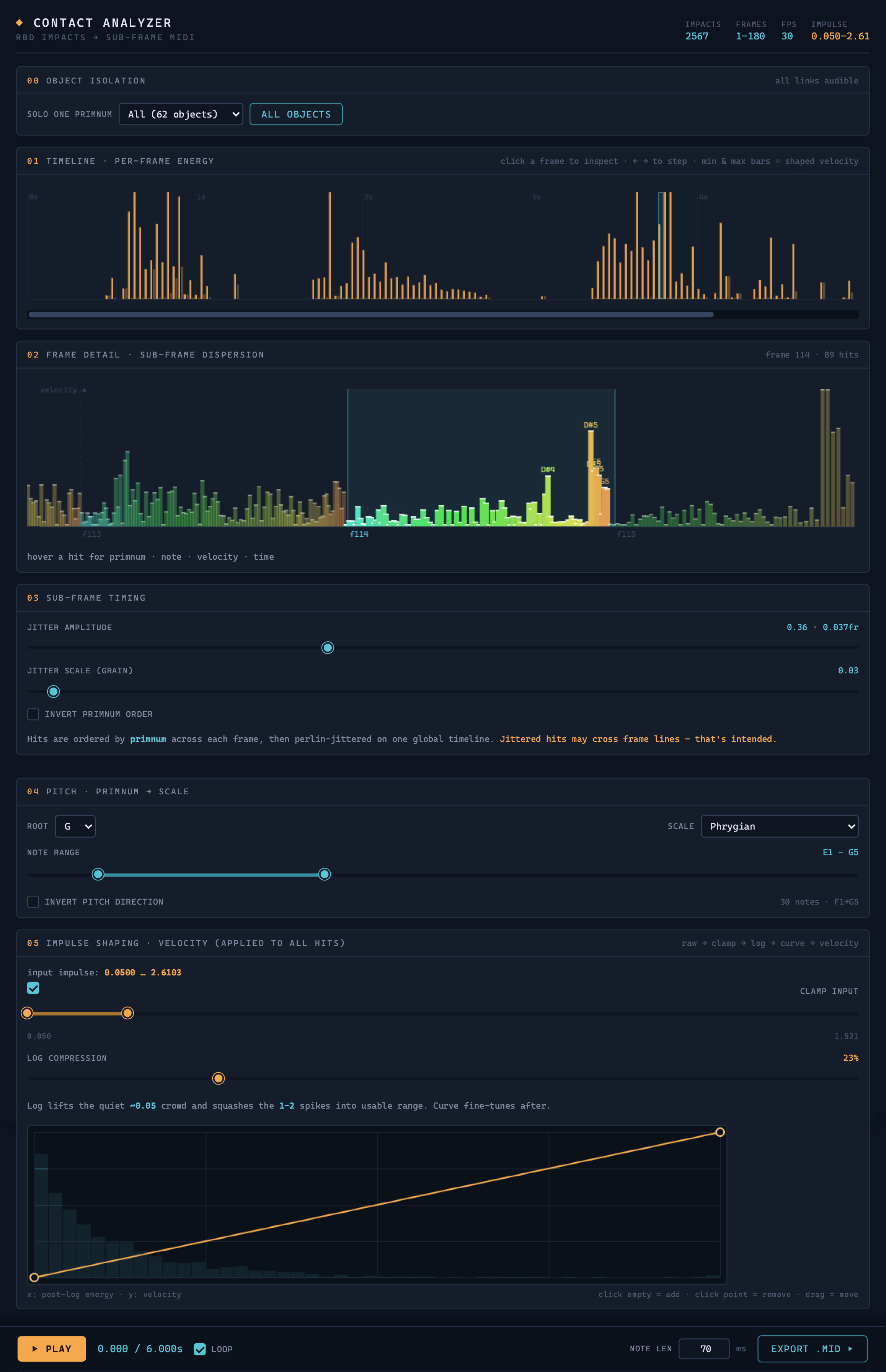 Collision data tool screenshot